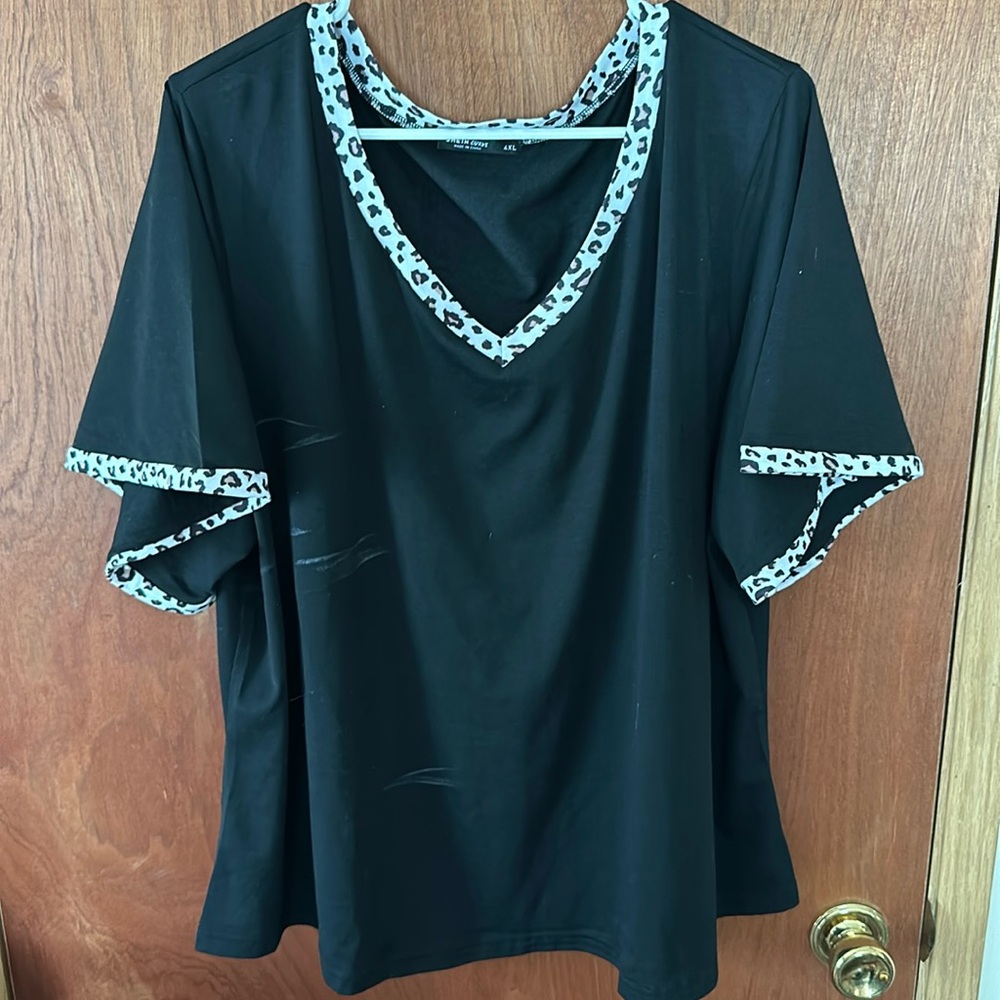 Black and cheetah print shirt